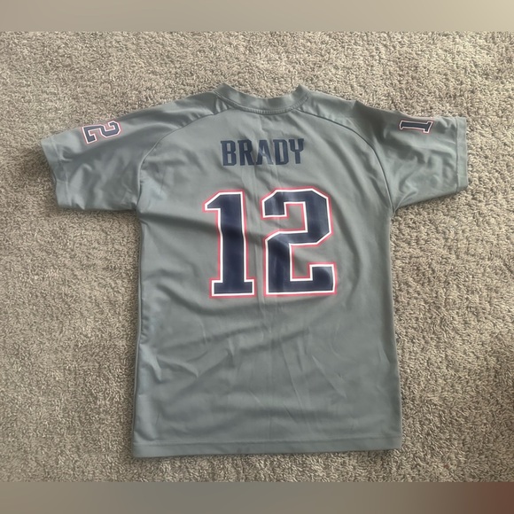 Gray Football Jersey with Number 12 - Picture 2 of 3